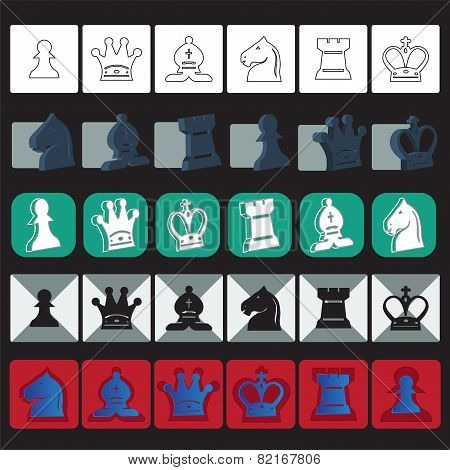 Vector Chess Icons Set
