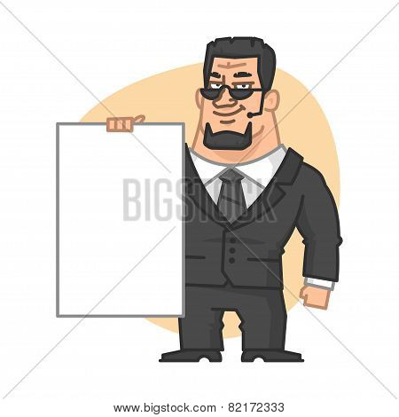 Guard holding blank plate vertically