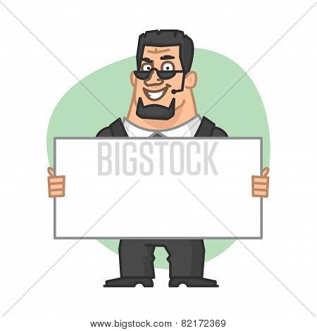 Guards holding blank plate