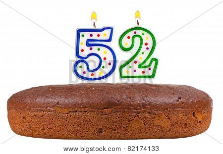 Birthday Cake With Candles Number Fifty Two