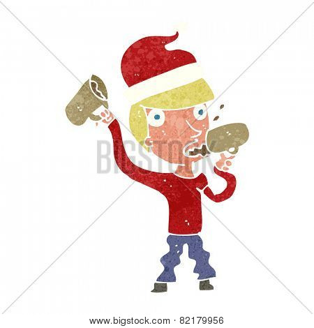 cartoon man drinking eggnog