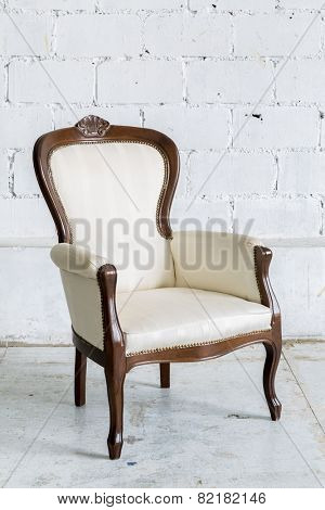 White Vintage classical farbric style Chair