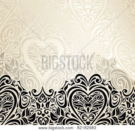 Fashionable decorative vintage valentine's day invitation background design