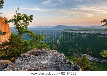 Majestic view from the top of Tope Kermen in sunset rays