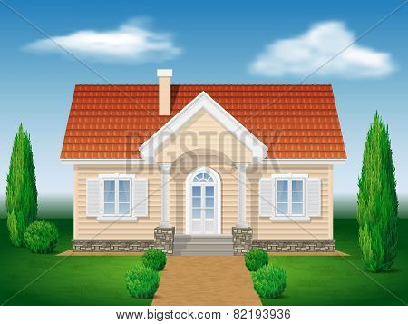 Cottage House With The Environment