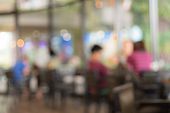 Coffee Shop Blur Background With Bokeh Image