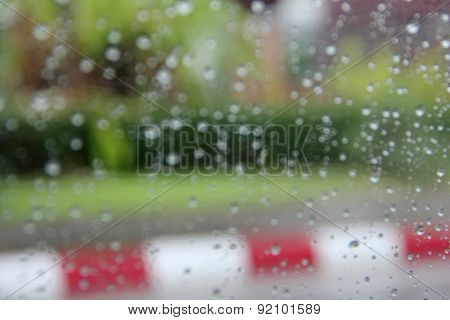 Blur Window Car Rain Drop Background