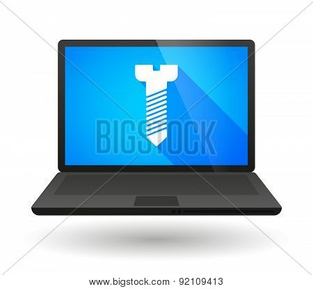 Laptop Icon With A Gas Starion