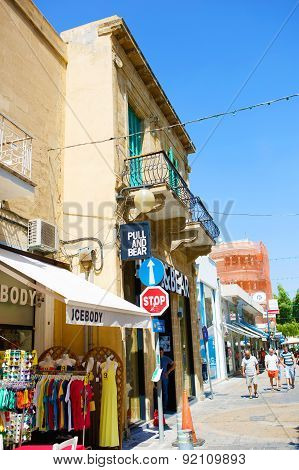 Ledra street in Nicosia, Cyprus. The major shopping thoroughfare.