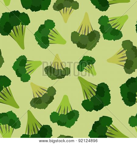 Broccoli seamless pattern. Green broccoli von vector vegetable