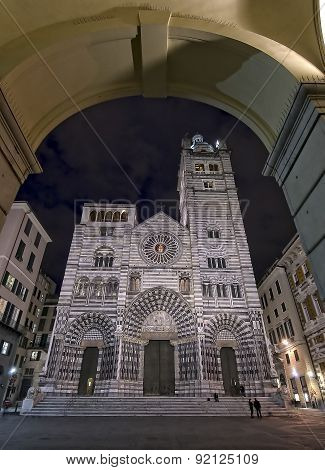 St Lorentz Cathedral In Genoa
