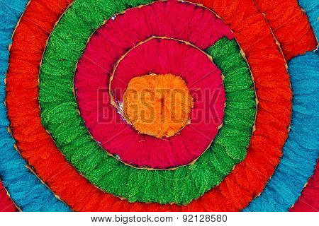 Multicolored acrylic yarn as background and texture
