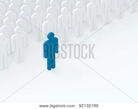 Leader Came Out From The Crowd (leadership Concept) (3D Render)