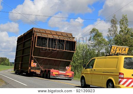 Exceptional Load Transport Along Highway