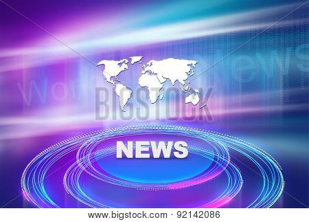 Graphical News Background With 3D  Platform