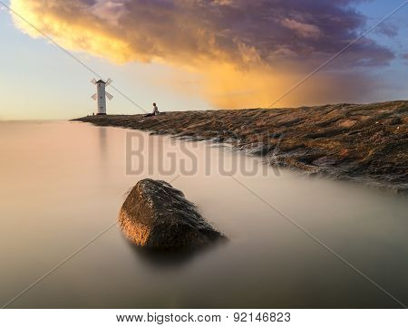 Sunset over the lighthouse 