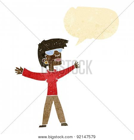 cartoon person with speech bubble
