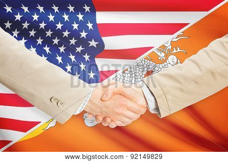 Businessmen Handshake - United States And Bhutan