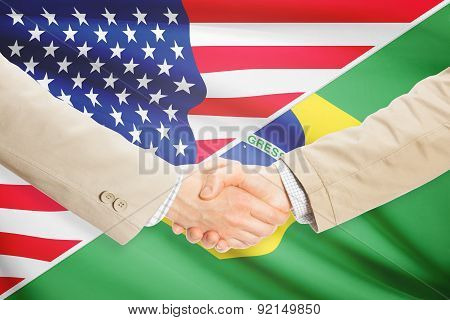 Businessmen Handshake - United States And Brazil