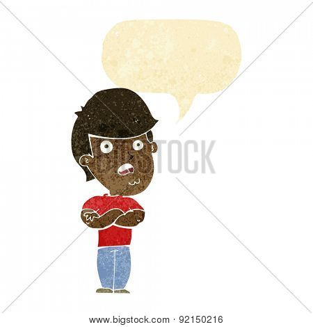cartoon dissapointed man with speech bubble