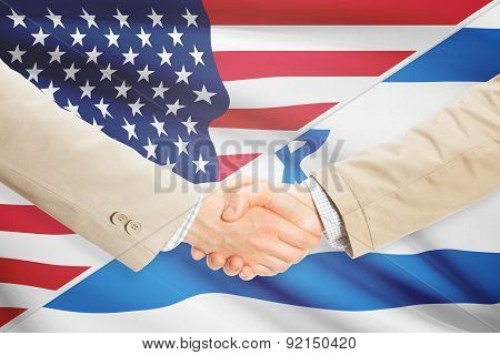 Businessmen Handshake - United States And Israel