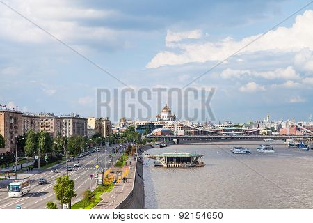 Frunzenskaya Embankment In Moscow, Russia