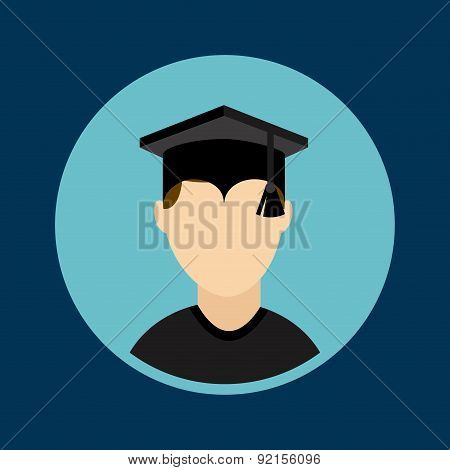 graduation design over blue  background vector illustration