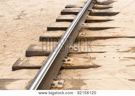 Rail Track In Sand