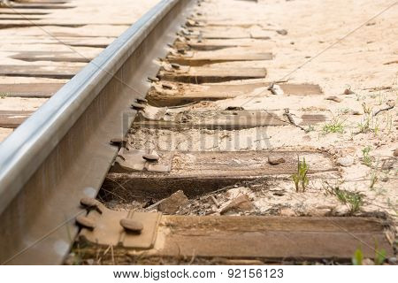 Rail Track In Sand