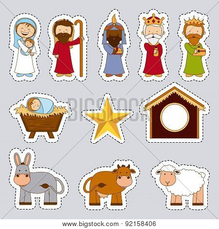 christmas design over gray background vector illustration