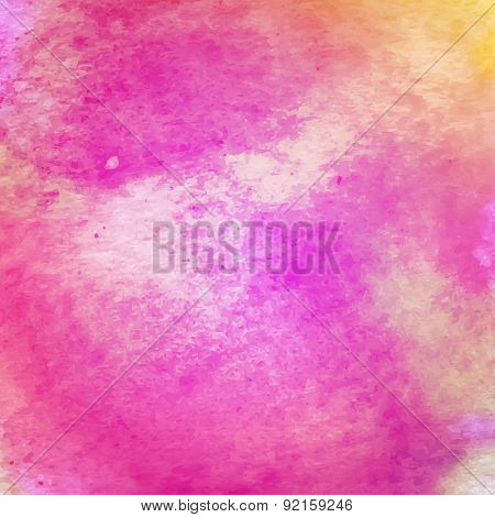 Watercolor Background Texture For Your Design. Hand Drawn Texture In Pink And Magenta Colors.