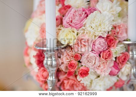 Wedding Flowers Decoration whit candles
