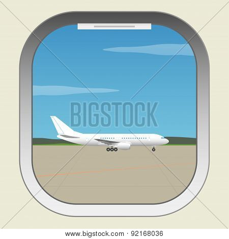 Airport. Aircraft Illuminator Window View