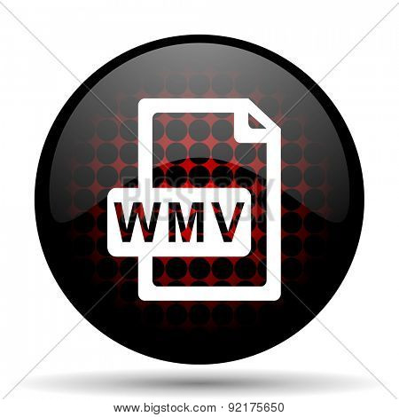 wmv file red glossy web icon  