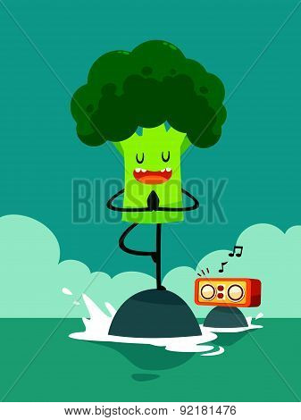 Broccoli Do Yoga Tree Pose