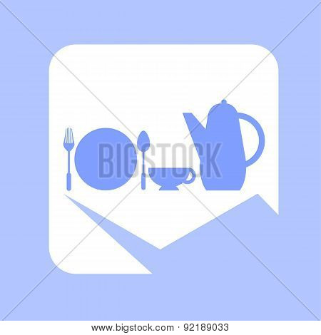 Tableware, Kitchen Utensils On A Blue Background