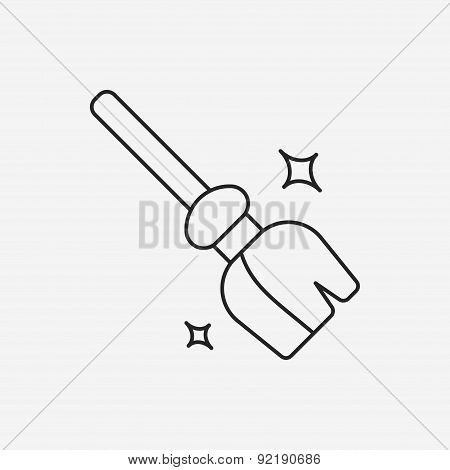 Witch Broom Line Icon
