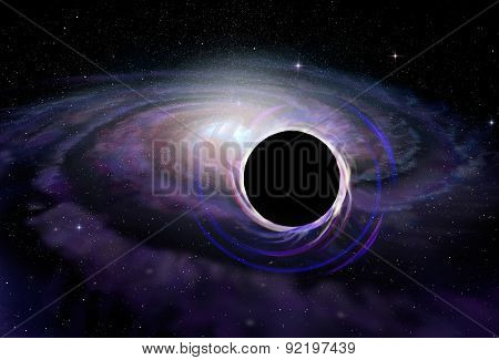 Black Hole Star In Deep Space, Illustration