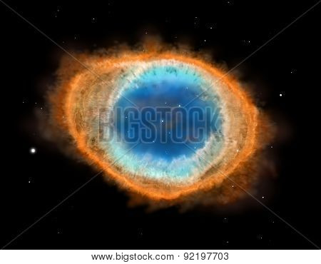Galaxy : Ring Nebula M57, Illustration