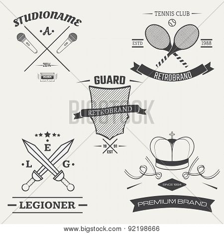 Set of vintage retro logos. Vector illustration