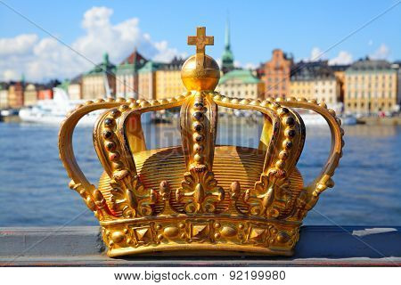 The crown on a bridge in Stockholm, Sweden