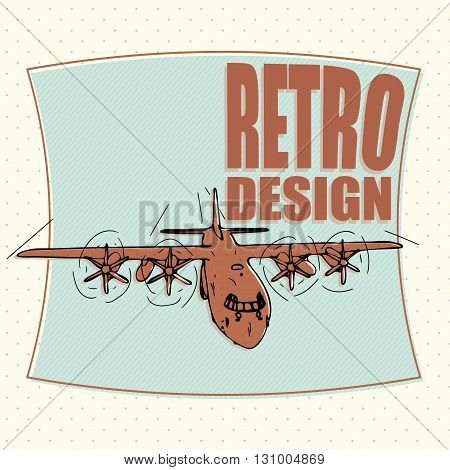 military plane or airplane bomber - retro style