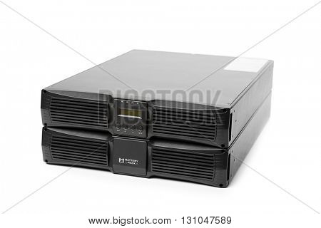 uninterruptible power supply (ups) with reserve battery, isolated on white
