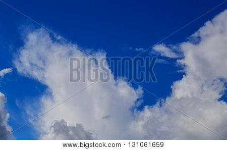 Blue sky with cloud. Meteorology. Synoptics. Good weather. Changes in the weather. Cloud Front.