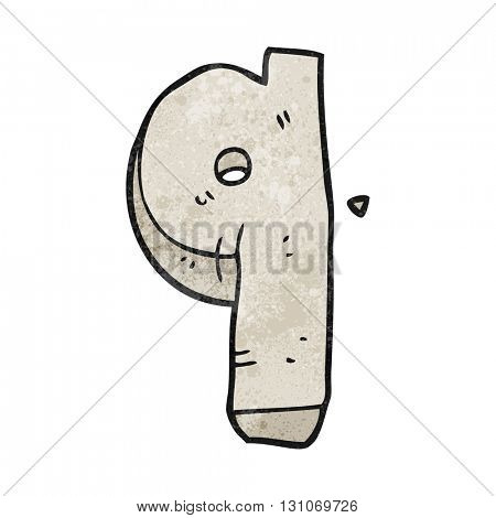 freehand textured cartoon stone number nine