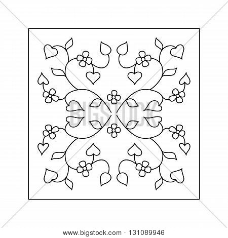 Abstract  floral pattern with small flower and  leaf. Decorative element.