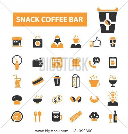 snack coffee bar icons
