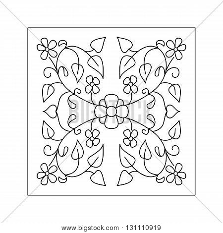 Abstract  floral pattern with flowers and leaves. Decorative element.