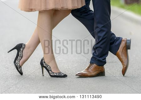 man and woman shoes in an artistic posing