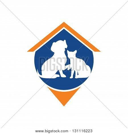 Illustration of Cat Dog Pet Shelter House Care